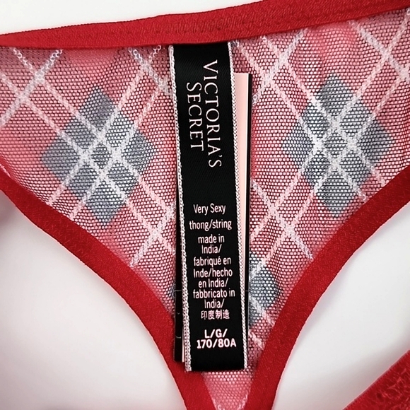 Victoria's Secret 2 Prs Red Very Sexy + Incredible Thong String Panties Sz Large - Picture 3 of 16